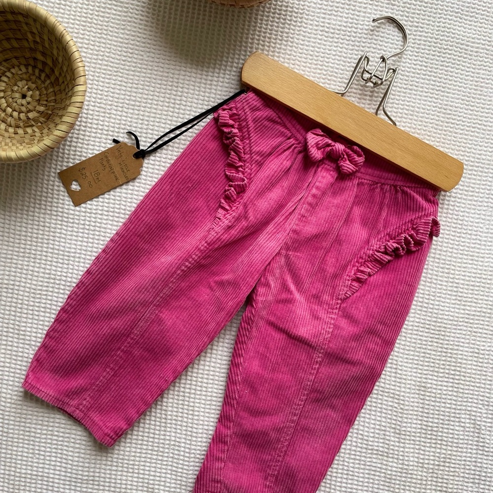 Vintage Little Miracles Pink Ruffled corduroy Kids Bottoms